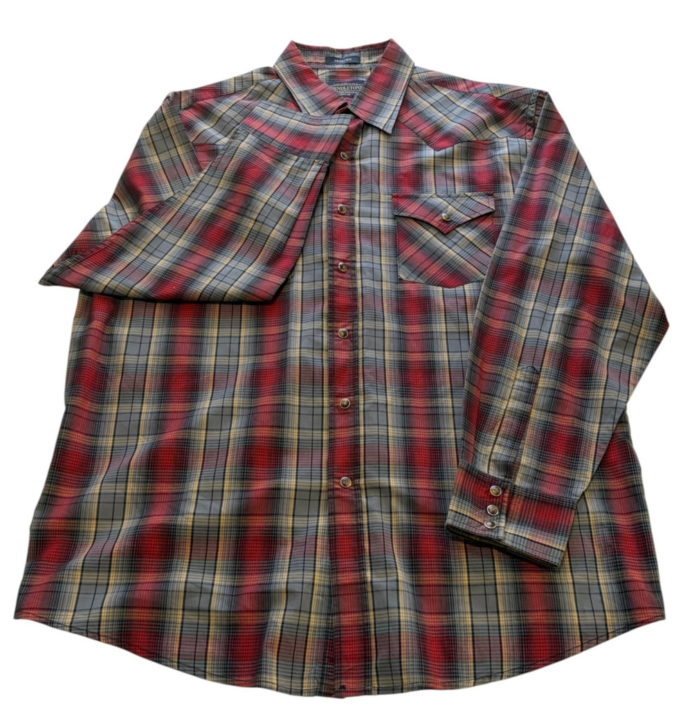 Pendleton Frontier Men's XL Plaid Western Pearl Snap Long Sleeve Shirt
